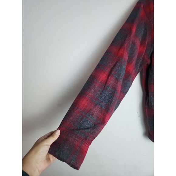 Orvis Red & Grey Plaid Flannel Cotton Blend Shacket(Jacket/Shirt) size Large - Picture 3 of 11